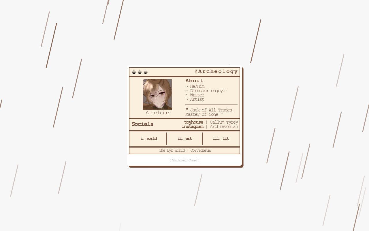 Carrd profile picture for @archeology